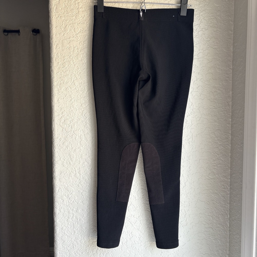 Kerrits Kids L Riding Pants Black Microcord™ Knee Patch Tights Stretch - Picture 4 of 9